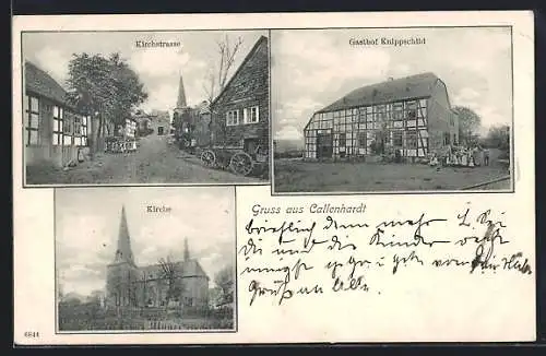 AK Callenhardt, Gasthof Knippschild, Kirchstrasse, Kirche