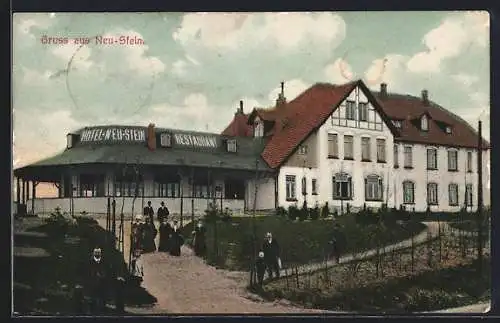 AK Kiel, Hotel-Restaurant Neu-Stein mit Anlagen