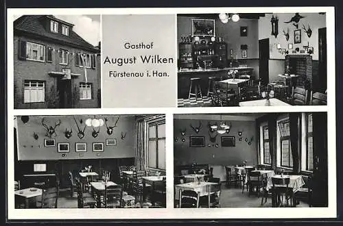 AK Fürstenau / Bersenbrück, Gasthof August Wilken, Grosse Strasse 3, mit Innenansichten