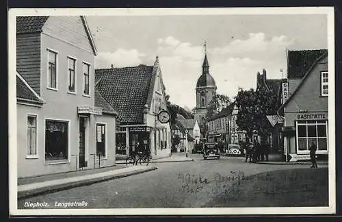 AK Diepholz, Langestrasse mit Gasthaus