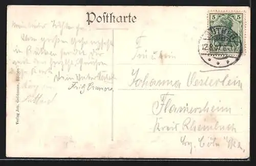 AK Rüthen, Sängerfest des MGV Caecilia 1907, Fahne, Festhalle, Oesterntor, Marktplatz