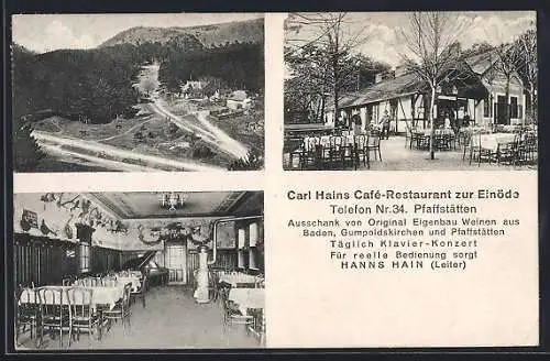 AK Pfaffstätten, Carl Hains Café-Restaurant zur Einöde