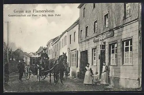 AK Flamersheim, Das Gasthaus zur Post v. Joh. Hub. Pohl