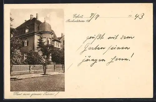 AK Erfurt, Pension Haus zum grauen Turm, Reichartstrasse 19