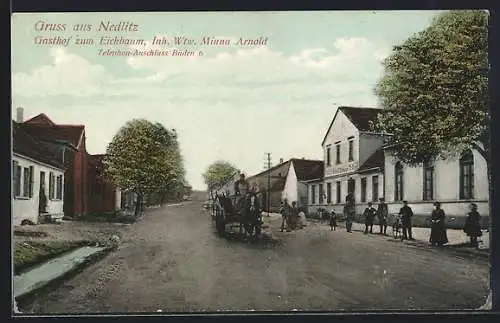 AK Nedlitz / Büden, Gasthof zum Eichbaum, Inh. Wtw. Minna Arnold