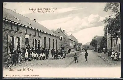 AK Birkholz / Tangerhütte, Gasthof zum weissen Ross, Inh. Rudolf Niemann