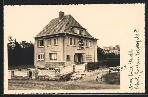 Foto-AK Erfurt, Haus mit Garten, Gustav-Freytagstrasse 8