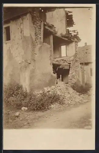 Foto-AK Steinbach, Zerstörtes Haus