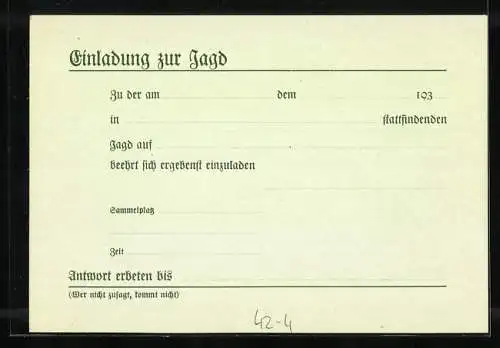 Künstler-AK Jagdeinladung, Reklame für Schrotmunition Waidmannsheil der Rottweil AG aus Köln, Flüchtende Hasen