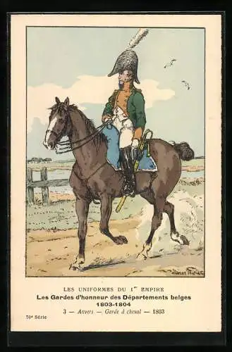 Künstler-AK Les Uniformes du Ier Empire, les Gardes d`honneur des Departements belges 1803-1804