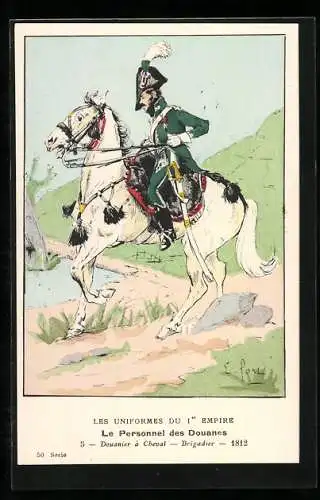 Künstler-AK Douanier à Cheval, Brigadier, französischer Soldat