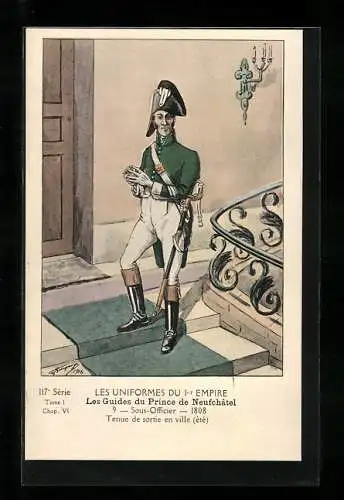 Künstler-AK Les Guides du Prince de Neufchâtel, Sous-Officier, französischer Soldat