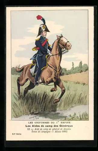 Künstler-AK Aide de camp de général de division, französischer Soldat