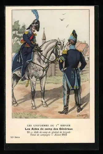 Künstler-AK Aide de camp de général de brigade, französischer Soldat