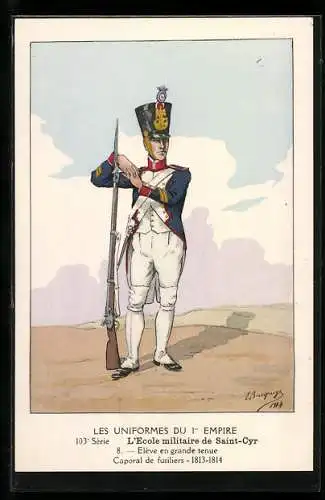 Künstler-AK Saint-Cyr, L`Ecole militaire, Caporal de fusiliers, französischer Soldat