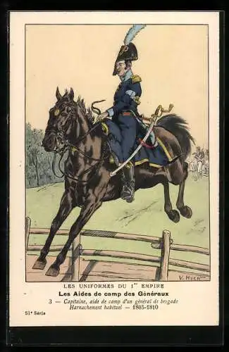 Künstler-AK Capitaine, aide de camp d`un général de brigade