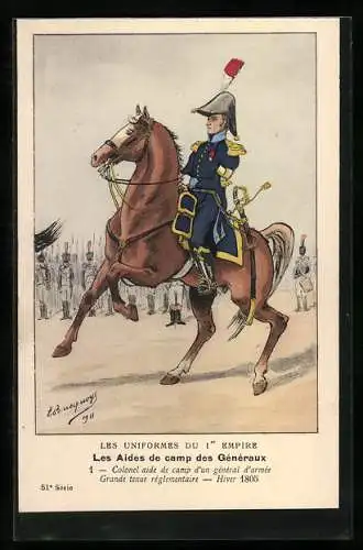 Künstler-AK Colonel aide de camp d`un général d`armée