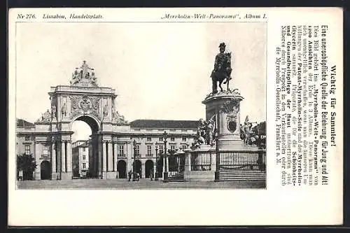 AK Lissabon, Handelsplatz mit Denkmal