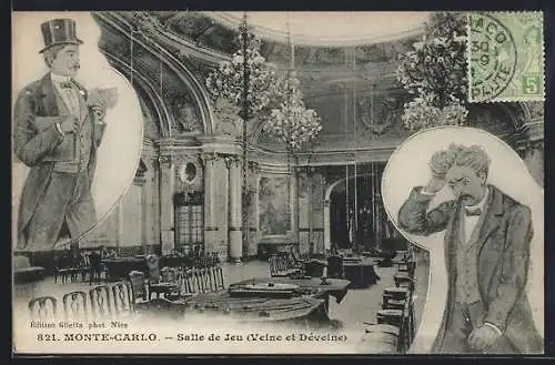 Künstler-AK Monte-Carlo, Salle de Jeu