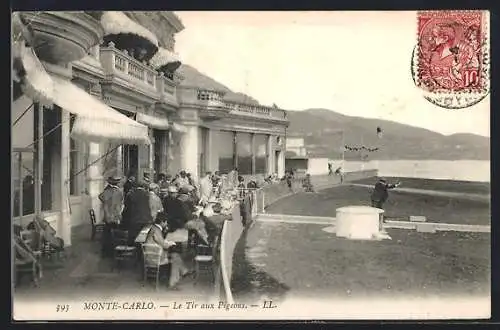 AK Monte-Carlo, Le Tir aux Pigeons, Zuschauerterrasse beim Tontaubenschiessen