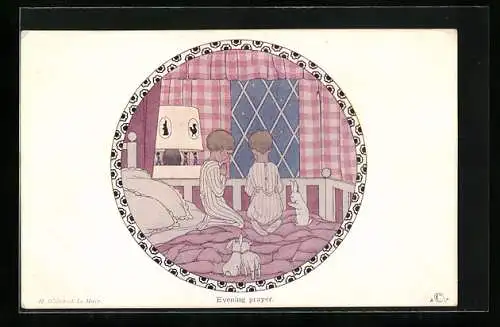 Künstler-AK Henriette Willebeek le Mair: Evening Prayer, Knaben beim Abendgebet