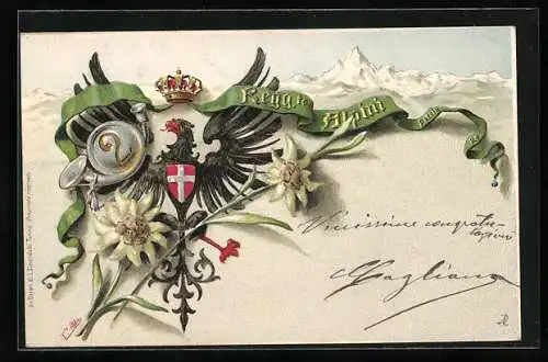 AK 2. Reggimento Alpini, Schleifenband des Infanterie-Regiment Nr. 2 Alpenjäger, Edelweiss