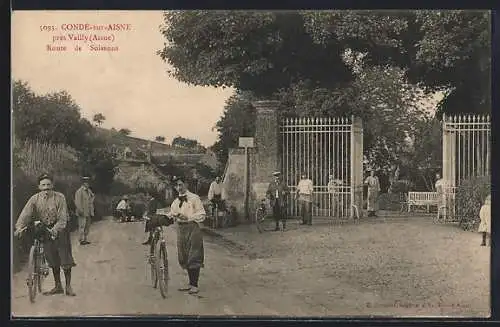 AK Conde-sur-Aisne, Route de Soissons