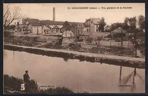 AK Guignicourt /Aisne, Vue générale de la Sucrerie