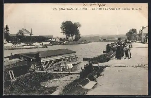 AK Chateau-Thierry, La Marne au Quai des Filoirs