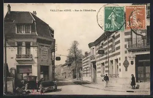 AK Vailly-sur-Aisne, Rue de l`Hôtel-Dieu