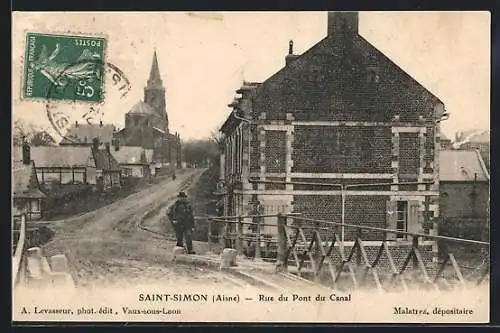 AK Saint-Simon /Aisne, Rue du Pont du Canal