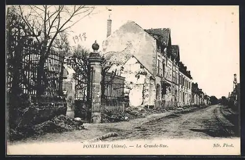 AK Pontavert /Aisne, La Grande-Rue