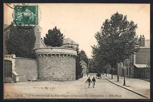 AK Laon, Le boulevard de la Republique et les anciens remparts