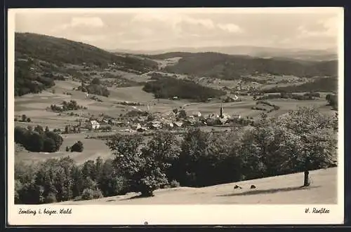 AK Zenting i. bayer. Wald, Ortsansicht aus der Vogelschau