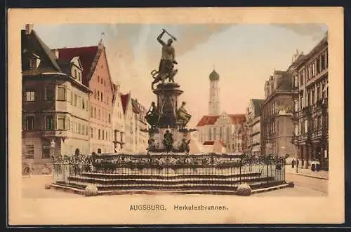 AK Augsburg, Partie am Herkulesbrunnen