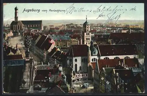 AK Augsburg, Blick vom Perlachturm