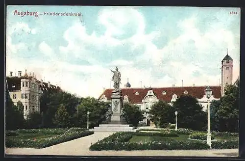 AK Augsburg, Friedensdenkmal mit Anlagen