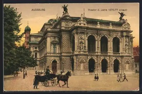 AK Augsburg, Kutschpartie am Theater