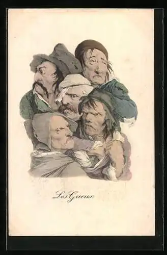 Künstler-AK sign. L. Boilly: Menschen mit grimmigen Gesichtern