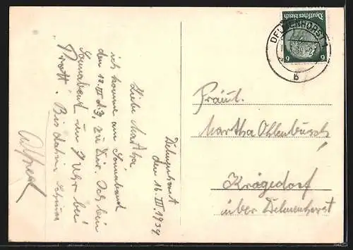 AK Delmenhorst, Mühlendamm m. Rathaus, Am Knick, Langestrasse, Graftbadeanstalt