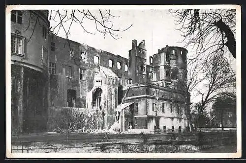 AK Stuttgart, Brandkatastrophe Altes Schloss 1931