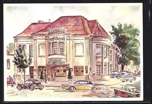 AK Herrenhausen, Strassenpartie an der Brauerei-Gaststätte