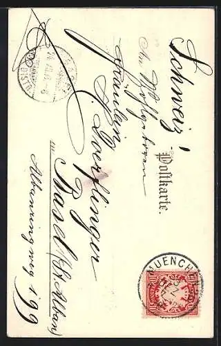 Lithographie München, Standesamt im Winterglanz