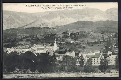 AK Beauvezer /Basses-Alpes, Vue de la rive gauche du Verdon