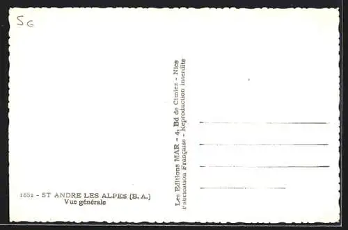 AK St Andre les Alpes, Vue générale
