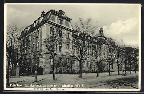 AK München, Landestaubstummenanstalt, Goethestrasse 70