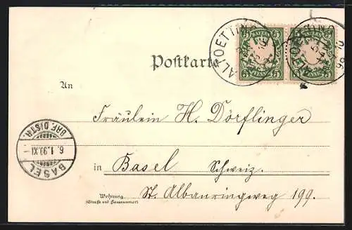 Lithographie Altötting, Teilansicht, Kirche, Gnadenbild