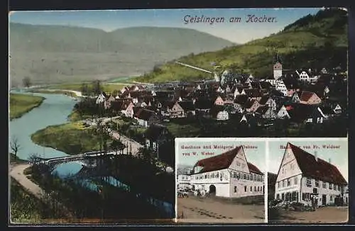 AK Geislingen am Kocher, Gasthaus zum Ochsen, Handlung Fr. Weidner