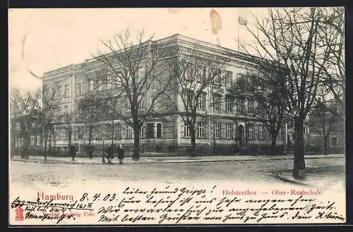 AK Hamburg-Neustadt, Holstenthor, Ober-Realschule