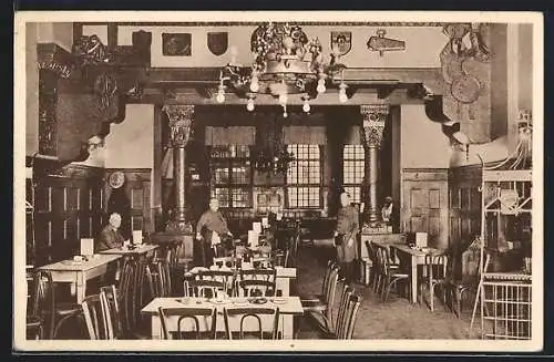 AK Köln, Brauerei u. Gasthaus Kölner Hofbräu, Strasse Am Hof 12, Innenansicht